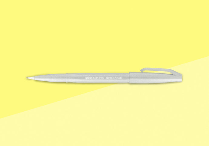 PENTEL - Touch Brush Sign Pen SES15 - Light Grey