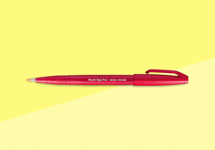 PENTEL - Touch Brush Sign Pen SES15 - Red