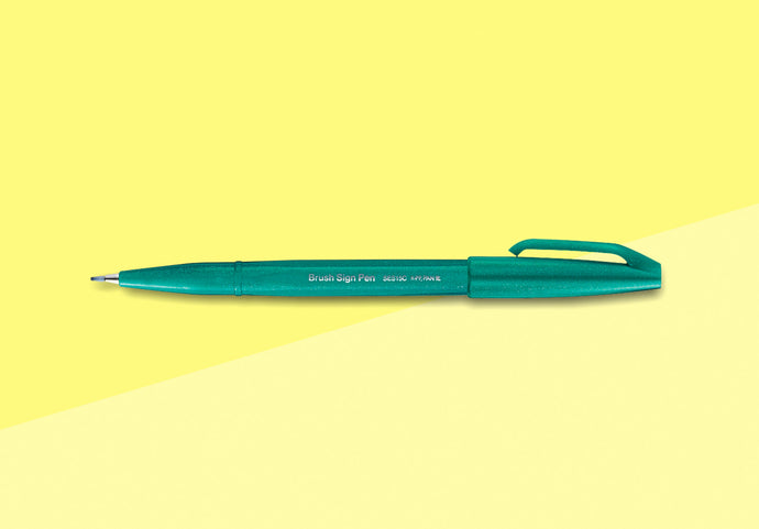 PENTEL - Touch Brush Sign Pen SES15 - Turquoise Green