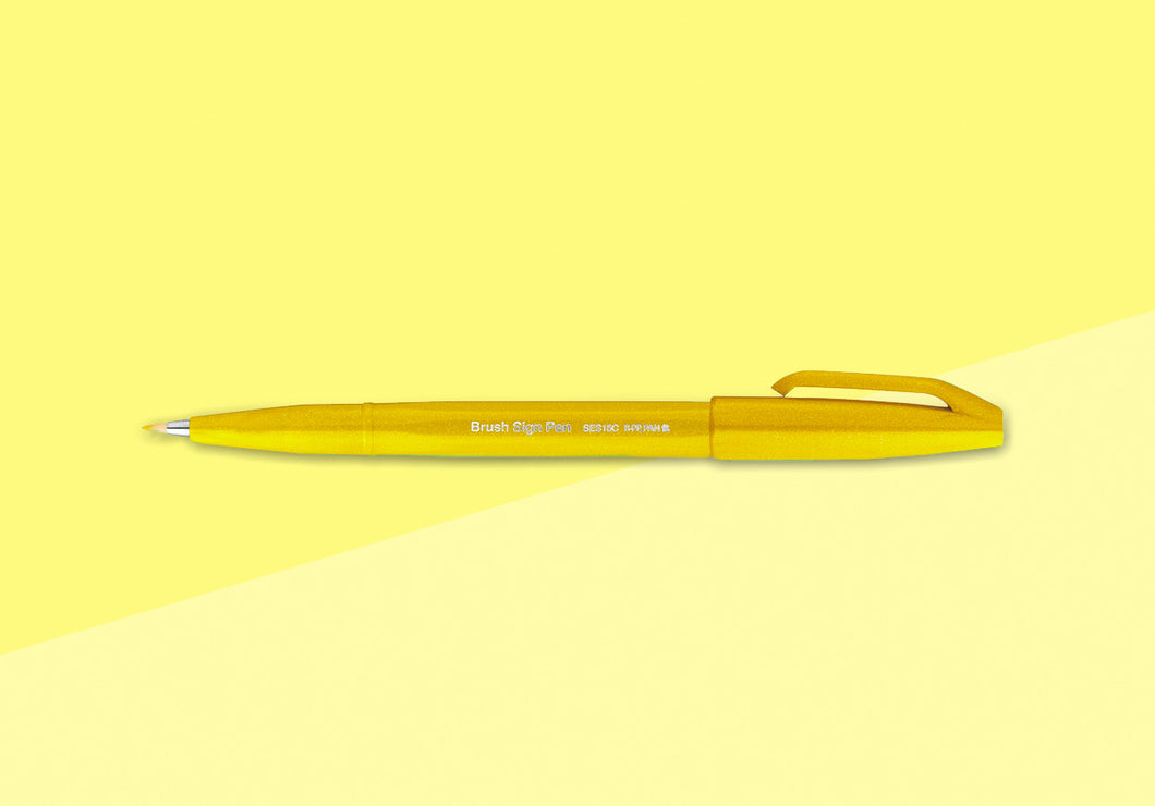 PENTEL - Touch Brush Sign Pen SES15 - Yellow