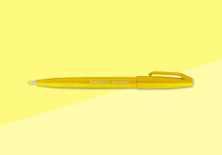 PENTEL - Touch Brush Sign Pen SES15 - Yellow