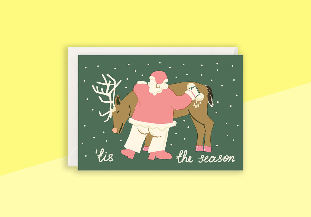WRAP - Grußkarte - Santa and Rudolph