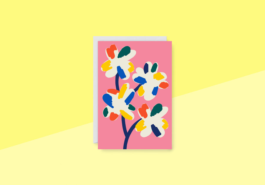 WRAP - Grußkarte - Vier Blumen