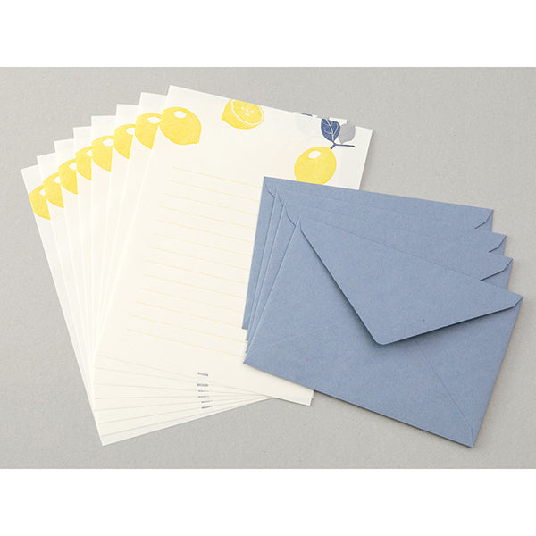 MIDORI - Letterpress Briefset - Zitrone