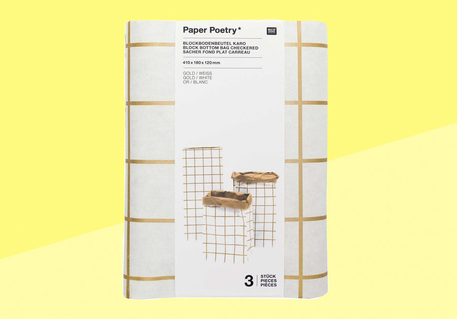 PAPER POETRY - Kraftpapier Taschen - Gold / Weiß