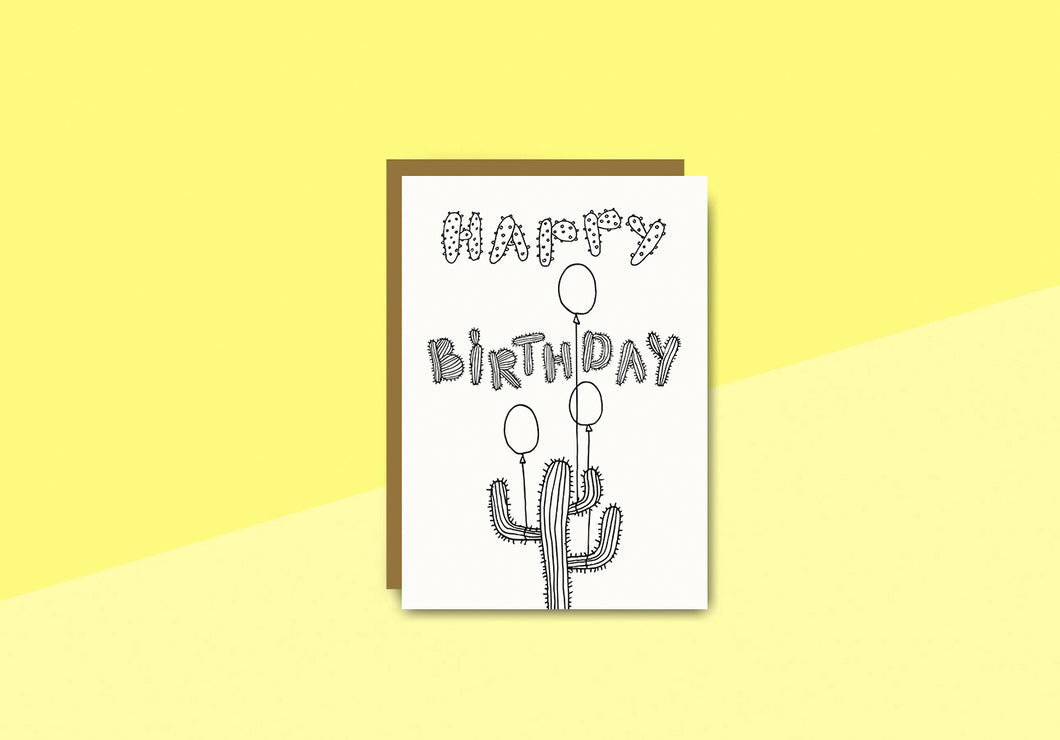 SOUS-BOIS - Greeting card - Birthday Cactus
