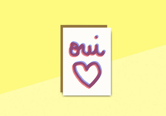 SOUS-BOIS - Greeting card - Pink and blue Oui