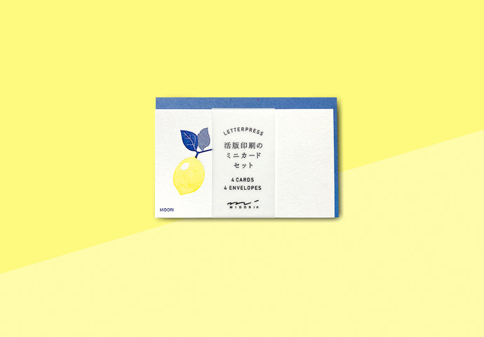 MIDORI - Karten-Set - Buchdruck - Zitrone